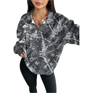 image:imageSOLY HUX Womens Camo Sweatshirts 14 Zip Pullover Shirts Long Sleeve Fall Tops StreetwearGrey Camo