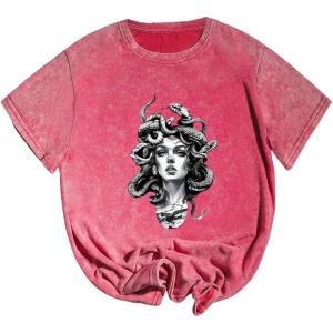 image:imageSOLY HUX Womens Graphic Grunge Vintage T Shirts Short Sleeve Summer Cool Tops Hip Hop Outfit StreetwearHot Pink