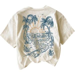 image:imageSOLY HUX Womens Graphic Tshirts Tropical Print Short Sleeve Crew Neck Vacation Summer Tee TopsApricot Graphic