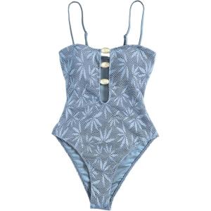 image:imageSOLY HUX Womens One Piece Swimsuit Cutout Bathing Suits High Cut Swimwear Vacation Cruise WearLight Blue
