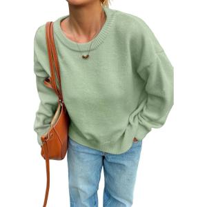image:imageSOLY HUX Womens Oversized Sweater Long Sleeve Crewneck Cute Pullover Knit Tops Casual Trendy Fall Winter ClothingPlain Mint Green