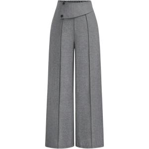 image:imageSOLY HUX Womens Plus Size High Waisted Dress Pants Business Casual Work Office TrousersPlain Grey