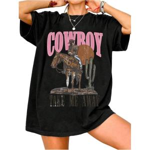 image:imageSOLY HUX Womens Vintage Graphic Tees Short Sleeve Oversized T Shirt Western Country Concert Summer Tops StreetwearBlack Graphic