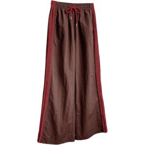 image:imageSOLY HUX Womens Y2k Striped Side Baggy Pants Drawstring Elastic Waist Wide Leg Track Pants StreetwearDark Brown Striped