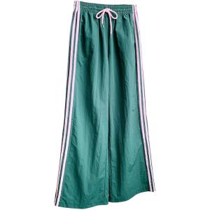 image:imageSOLY HUX Womens Y2k Striped Side Baggy Pants Drawstring Elastic Waist Wide Leg Track Pants StreetwearGreen Striped