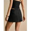 image:imageSOLY HUX Womens Faux Suede Mini Skirt Split A Line Fall Winter Going Out Skirts with Shorts UnderneathPure Black