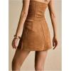 image:imageSOLY HUX Womens Faux Suede Mini Skirt Split A Line Fall Winter Going Out Skirts with Shorts UnderneathPure Brown