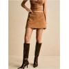 image:imageSOLY HUX Womens Faux Suede Mini Skirt Split A Line Fall Winter Going Out Skirts with Shorts UnderneathPure Brown