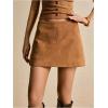image:imageSOLY HUX Womens Faux Suede Mini Skirt Split A Line Fall Winter Going Out Skirts with Shorts UnderneathPure Brown