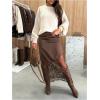 image:imageSOLY HUX Womens Lace Bodycon Long Skirts High Waisted See Through Elegant Boho SkirtCoffee Brown