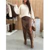 image:imageSOLY HUX Womens Lace Bodycon Long Skirts High Waisted See Through Elegant Boho SkirtCoffee Brown