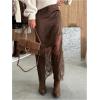 image:imageSOLY HUX Womens Lace Bodycon Long Skirts High Waisted See Through Elegant Boho SkirtCoffee Brown