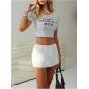 image:imageSOLY HUX Womens Mini Skirt Low Rise Bodycon Going Out Casual Skirts with Shorts UnderneathPlain White