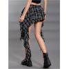 image:imageSOLY HUX Womens Plaid Ruffle Mini Skirt Y2k A Line Layered Asymmetrical Hem Skirts with Shorts UnderneathBlack
