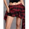 image:imageSOLY HUX Womens Plaid Ruffle Mini Skirt Y2k A Line Layered Asymmetrical Hem Skirts with Shorts UnderneathRed