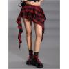image:imageSOLY HUX Womens Plaid Ruffle Mini Skirt Y2k A Line Layered Asymmetrical Hem Skirts with Shorts UnderneathRed