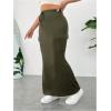 image:imageSOLY HUX Womens Plus Size Cargo Skirts Y2k Vintage Long Maxi Skirts with Pockets StreetwearArmy Green