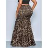 image:imageSOLY HUX Womens Plus Size Leopard Maxi Skirt Cheetah Print High Waisted Ruffle Hem Bodycon Going Out Long SkirtsBrown Leopard