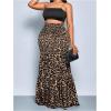 image:imageSOLY HUX Womens Plus Size Leopard Maxi Skirt Cheetah Print High Waisted Ruffle Hem Bodycon Going Out Long SkirtsBrown Leopard