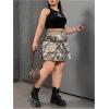 image:imageSOLY HUX Womens Plus Size Skirt Camo Print High Waisted Pleated A Line Fall Fashion Short SkirtsMulticoloured Maple Leaf