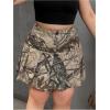 image:imageSOLY HUX Womens Plus Size Skirt Camo Print High Waisted Pleated A Line Fall Fashion Short SkirtsMulticoloured Maple Leaf