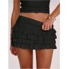 image:imageSOLY HUX Womens Polka Dots Ruffle Mini Skirt Layered Low Rise Ruched Y2k A Line SkirtsPure Black