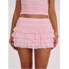 image:imageSOLY HUX Womens Polka Dots Ruffle Mini Skirt Layered Low Rise Ruched Y2k A Line SkirtsPure Coral Pink