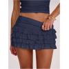 image:imageSOLY HUX Womens Polka Dots Ruffle Mini Skirt Layered Low Rise Ruched Y2k A Line SkirtsPure Dark Blue