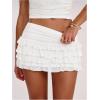 image:imageSOLY HUX Womens Polka Dots Ruffle Mini Skirt Layered Low Rise Ruched Y2k A Line SkirtsPure White