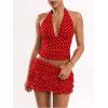 image:imageSOLY HUX Womens Polka Dots Ruffle Mini Skirt Layered Low Rise Ruched Y2k A Line SkirtsRed Polka Dots