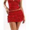 image:imageSOLY HUX Womens Polka Dots Ruffle Mini Skirt Layered Low Rise Ruched Y2k A Line SkirtsRed Polka Dots