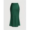image:imageSOLY HUX Womens Satin Maxi Skirt Elegant Wrap High Waisted Ruched Fishtail Dressy Casual SkirtsPure Dark Green