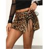image:imageSOLY HUX Womens Sequin Lace Up Tie Side Mini Skirt Zebra Striped Drop Waist SkirtsBrown Leopard