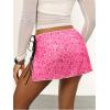 image:imageSOLY HUX Womens Sequin Lace Up Tie Side Mini Skirt Zebra Striped Drop Waist SkirtsHotpink Leopard