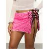 image:imageSOLY HUX Womens Sequin Lace Up Tie Side Mini Skirt Zebra Striped Drop Waist SkirtsHotpink Leopard