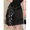 image:imageSOLY HUX Womens Sequin Mini Skirt for Women Sparkly Skirt Bodycon Glitter Skirts Christmas Night Out Party OutfitsPlain Black