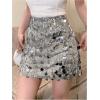 image:imageSOLY HUX Womens Sequin Mini Skirt for Women Sparkly Skirt Bodycon Glitter Skirts Christmas Night Out Party OutfitsPlain Silver