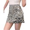 image:imageSOLY HUX Womens Sequin Mini Skirt for Women Sparkly Skirt Bodycon Glitter Skirts Christmas Night Out Party OutfitsPlain Silver