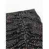 image:imageSOLY HUX Womens Sequin Sparkly Skirt High Waisted Ruched Split Hem Going Out Mini SkirtsPure Black