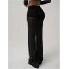 image:imageSOLY HUX Womens Sheer Mesh High Slit Maxi Skirts Night Out Skinny Skirt Party ClubwearPlain Black