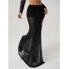 image:imageSOLY HUX Womens Sheer Mesh High Slit Maxi Skirts Night Out Skinny Skirt Party ClubwearPlain Black