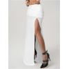 image:imageSOLY HUX Womens Sheer Mesh High Slit Maxi Skirts Night Out Skinny Skirt Party ClubwearPure White