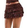 image:imageSOLY HUX Womens Polka Dots Ruffle Mini Skirt Layered Low Rise Ruched Y2k A Line SkirtsCoffee Brown Polka Dots