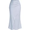 image:imageSOLY HUX Womens Satin Maxi Skirt Elegant Wrap High Waisted Ruched Fishtail Dressy Casual SkirtsPure Light Blue