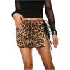 image:imageSOLY HUX Womens Sequin Lace Up Tie Side Mini Skirt Zebra Striped Drop Waist SkirtsBrown Leopard