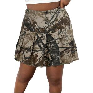 image:imageSOLY HUX Womens Plus Size Skirt Camo Print High Waisted Pleated A Line Fall Fashion Short SkirtsMulticoloured Maple Leaf