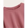 image:imageSOLY HUX Girls Casual Crewneck Cropped Sweatshirt Long Sleeve Drop Shoulder Pullover TopsDusty Pink