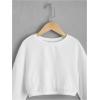 image:imageSOLY HUX Girls Casual Crewneck Cropped Sweatshirt Long Sleeve Drop Shoulder Pullover TopsPlain White