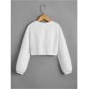 image:imageSOLY HUX Girls Casual Crewneck Cropped Sweatshirt Long Sleeve Drop Shoulder Pullover TopsPlain White