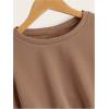 image:imageSOLY HUX Girls Casual Crewneck Cropped Sweatshirt Long Sleeve Drop Shoulder Pullover TopsPure Mocha Brown